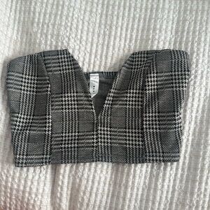 Blue Blush houndstooth cropped size small top